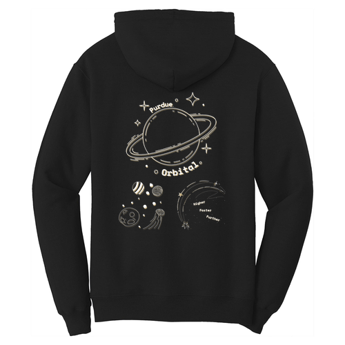 Port and Company Core Fleece Pullover Hooded Jet Black Sweatshirt