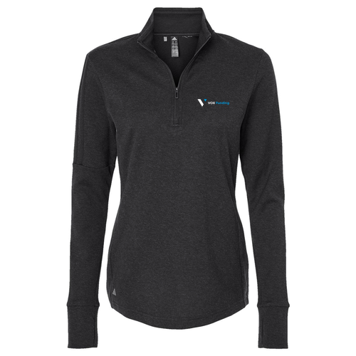 ADIDAS  Women's 3-Stripes Quarter-Zip Sweater -- Black Melange