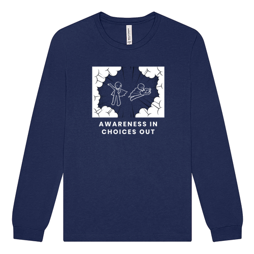 Mens/Unisex Bella Canvas Unisex Triblend Long Sleeve Tee -- Navy
