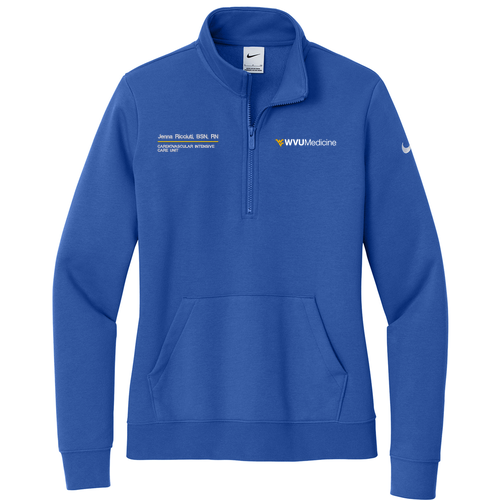 Nike Ladies Club Fleece Sleeve Swoosh 1/2 Zip -- Game Royal
