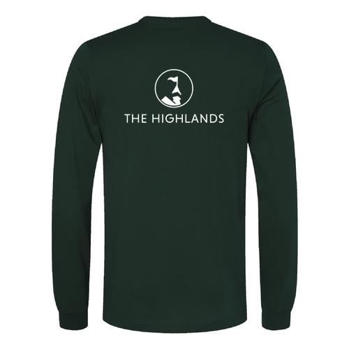 The Highlands Logo 2 White Ink -- Jersey Long Sleeve Forest