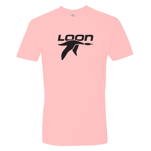 Loon Logo 1 Black Ink -- Short Sleeve Light Pink