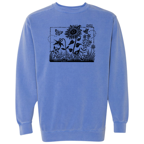 Comfort Colors Unisex Garment-Dyed Crewneck Sweatshirt -- Flo Blue