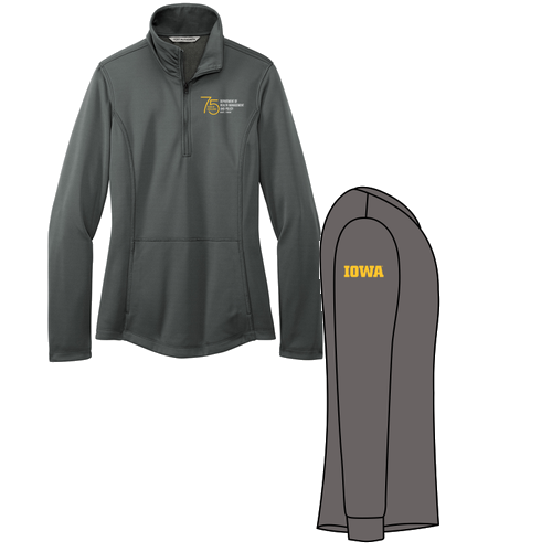 Port Authority Ladies Smooth Fleece 1/4 Zip -- Graphite