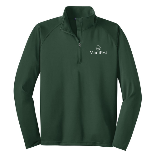 Sport Tek Sport Wick Stretch Half Zip Pullover -- Forest Green