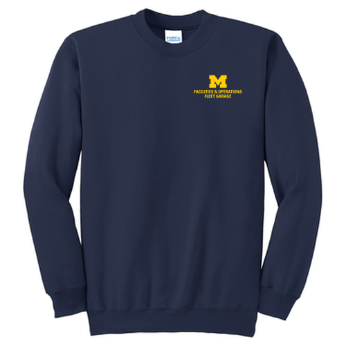 Mens/Unisex Port and Company Tall Ultimate Crewneck Sweatshirt -- Navy, Fleet Garage, $32