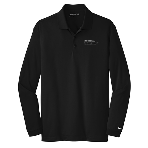 Nike Golf Long Sleeve Dri Fit Stretch Tech Polo -- Black