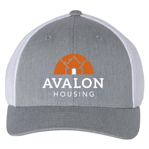 Unisex Richardson Sideline Trucker Hat -- Heather Grey / White
