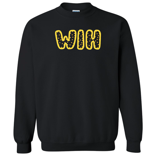 Yellow WIH Gildan Heavy Blend Crew Neck Sweatshirt -- Black