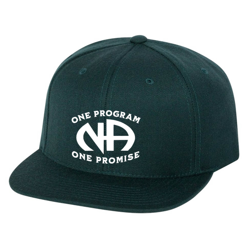 Yupoong 6 Panel Structured Flat Visor Classic Snapback Hat -- Spruce