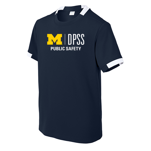 Youth Sport-Tek Club Short Sleeve Crew -- True Navy / White