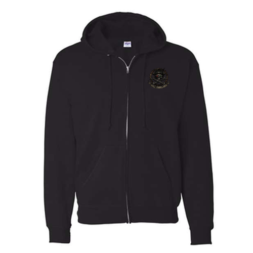 Hanes Eco Smart Full Zip Hood -- Black front and back