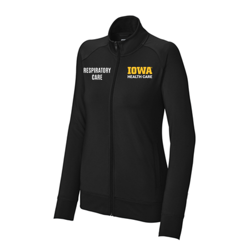 Embroidered Sport-Tek Ladies Sport-Wick Stretch Full-Zip Cadet Jacket -- Black