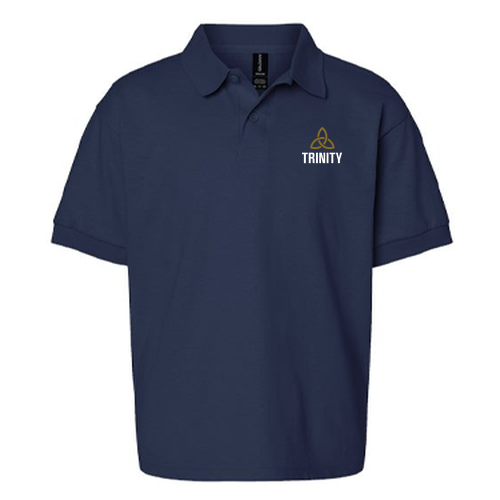 Youth Gildan 50/50 Sport Shirt Embroidered-- Navy