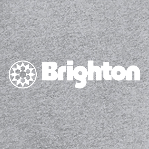 Brighton Logo 2 White Ink -- Long Sleeve Heather Grey