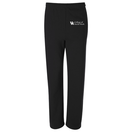 Jerzees Open Bottom Sweatpants w. Pockets -- Black
