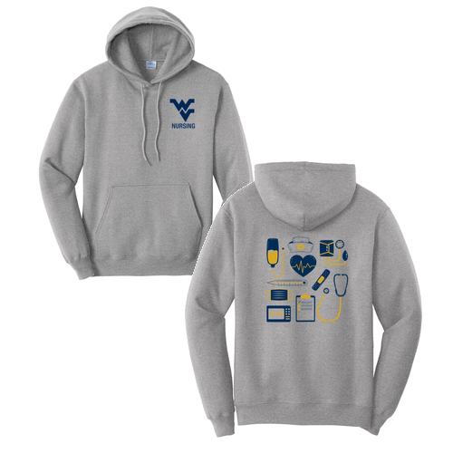 Nursing Tools Port and Company Core Fleece Pullover Hooded Sweatshirt -- Athletic Heather