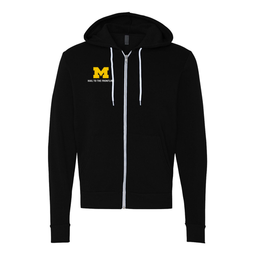 Mens/Unisex Bella Canvas Soft Full-Zip Hooded Sweatshirt -- Black
