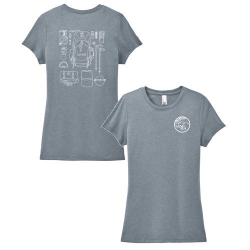 District Womens Perfect Tri Tee -- Flint Blue Heather