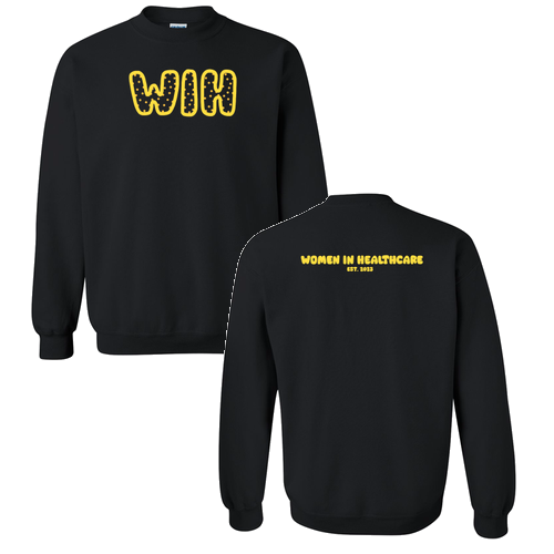 Yellow WIH Gildan Heavy Blend Crew Neck Sweatshirt -- Black