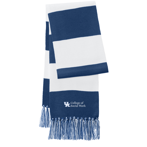Sport Tek Spectator Scarf -- True Royal/ White