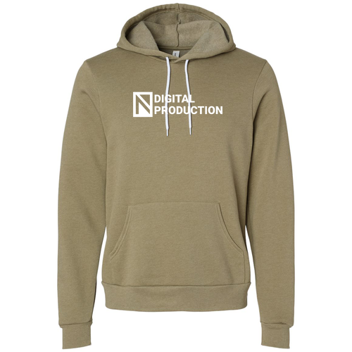 Digital Production BELLA + CANVAS Sponge Fleece Hoodie -- Heather Olive
