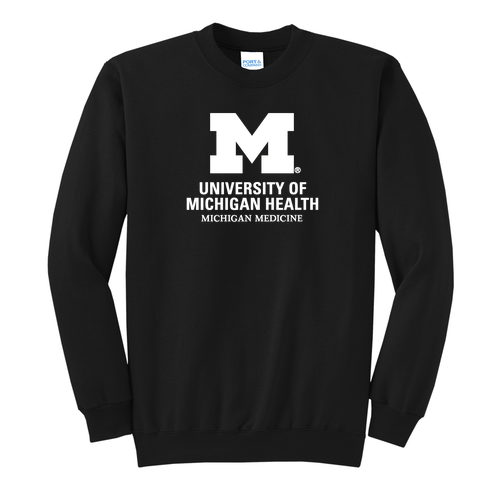 Mens/Unisex Port and Company Crewneck Sweatshirt -- Jet Black