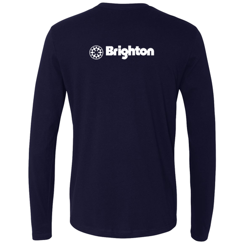 Brighton Logo 2 White Ink -- Long Sleeve Midnight Navy