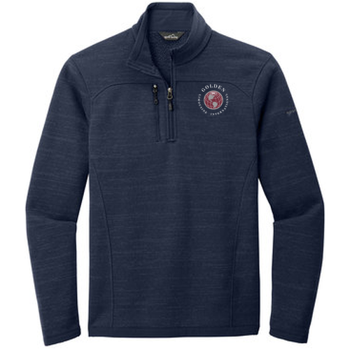 Eddie Bauer Sweater Fleece Quarter-Zip -- River Blue Navy Heather