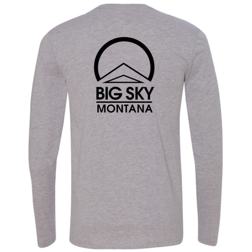 Big Sky Montana Logo 2 Black Ink -- Long Sleeve Heather Grey