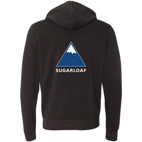 Sugarloaf Logo 2 Blue and White Ink -- Pullover Hooded Sweatshirt Black