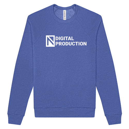 Digital Production Bella Canvas Unisex Sponge Fleece Raglan Sweatshirt -- Heather True Royal