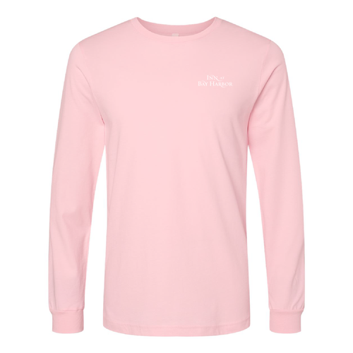 Inn at Bay Harbor 1 color White left chest/back Long Sleeve Crew -- Pink