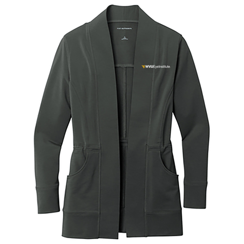 Port Authority Ladies Microterry Cardigan -- Charcoal
