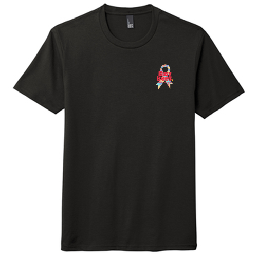 District Made Mens Perfect Tri Crew Tee Busy Bee Ribbon-- Black