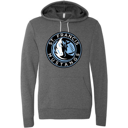 Mens/Unisex Bella Canvas Soft Poly-Cotton Fleece Pullover Hooded Sweatshirt -- Deep Heather, Combo Logo