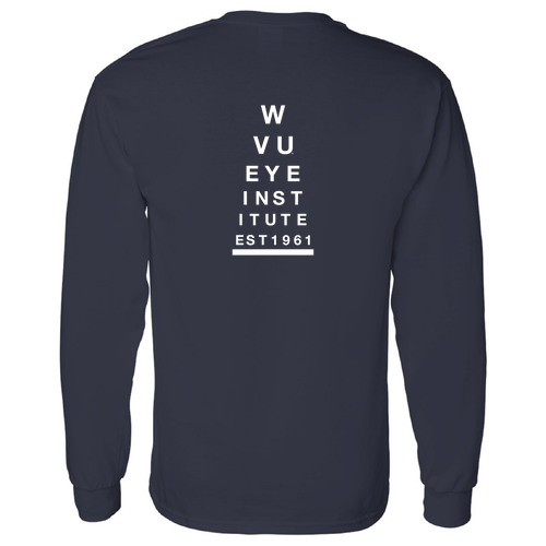 Screen Printed Gildan Heavy Cotton Longsleeve Basic T-Shirt -- Navy