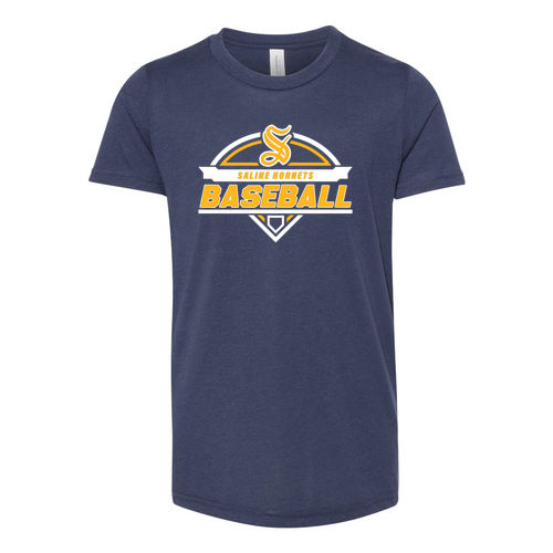 Bella Canvas Youth Triblend Jersey Short Sleeve Tee -- Solid Navy Triblend