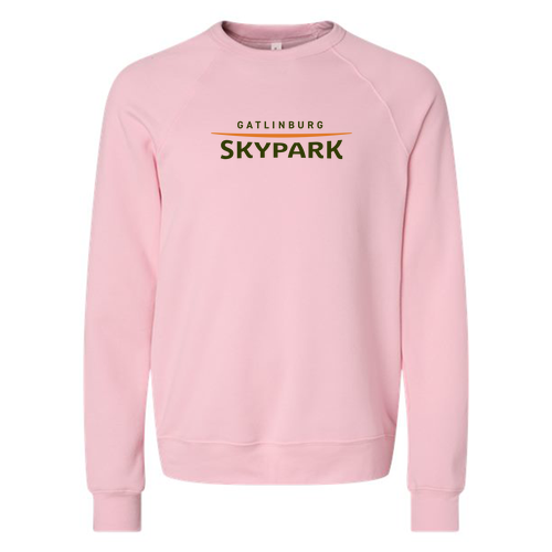 Gatlinburg Skypark Logo 1 Green & Orange Ink -- Crewneck Sweatshirt Pink