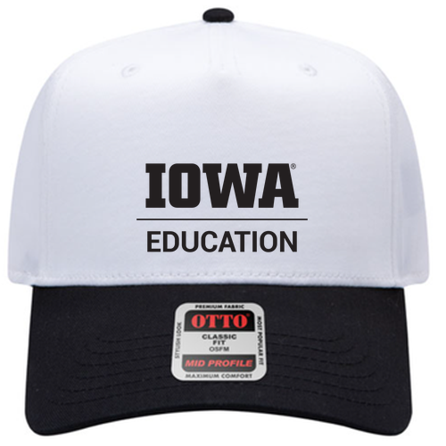 OTTO CAP 5 Panel Mid Profile Baseball Cap -- 0316 Blk / Wht