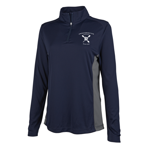 Charles River Women's Horizon Quarter Zip Pullover -- Navy / Grey