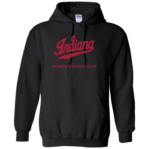 Script Indiana Women's Rugby Club Hoodie- Black