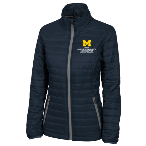 Ladies Charles River Lithium Quilted Jacket -- Navy / Grey, $97