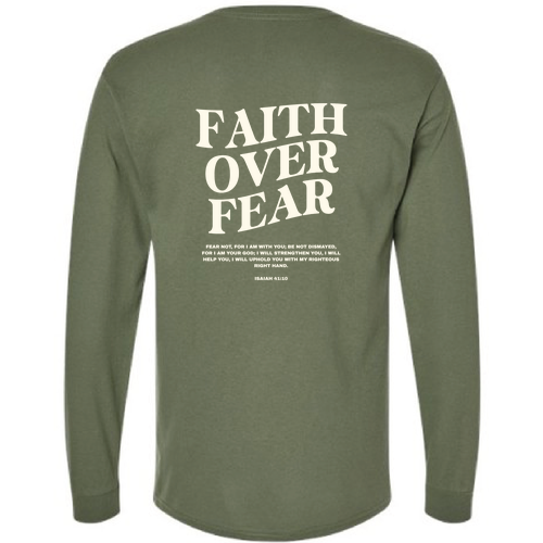 Gildan Heavy Cotton Long Sleeve Basic T-Shirt -- Military Green