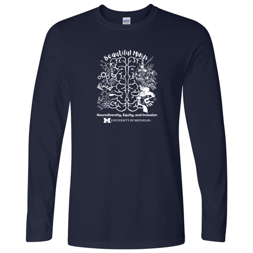 Mens/Unisex Gildan Softstyle Fitted Longsleeve T Shirt -- Navy