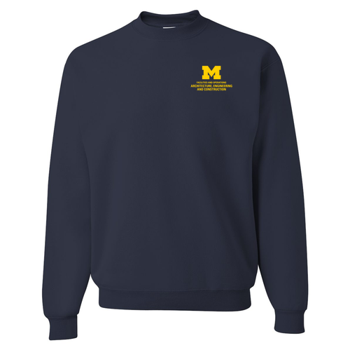 Mens/Unisex Jerzees 8 Oz., 50/50 Nublend Fleece Crewneck Sweatshirt -- J Navy, $24