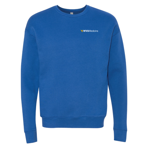 Screen Printed Bella Canvas Unisex Drop Shoulder Fleece Crewneck -- True Royal