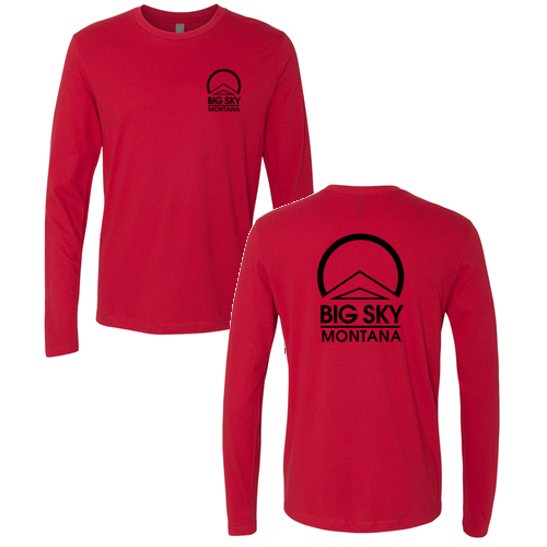 Big Sky Montana Logo 2 Black Ink -- Long Sleeve Red