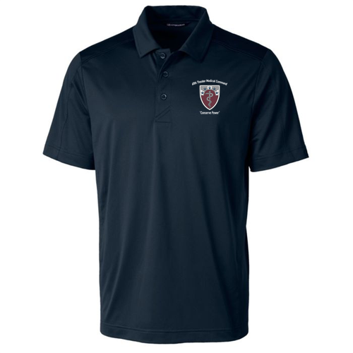 Cutter & Buck Prospect Textured Stretch Men's Short Sleeve Polo -- Navy Blue