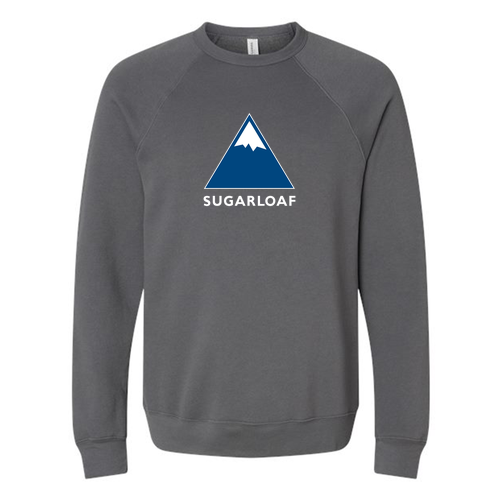 Sugarloaf Logo 1 Blue and White Ink -- Crewneck Sweatshirt Asphalt